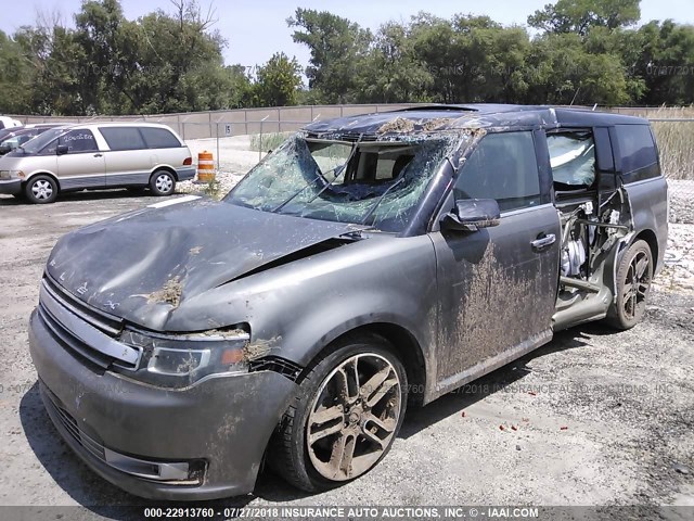 2FMHK6DT5DBD35145 - 2013 FORD FLEX LIMITED GRAY photo 2