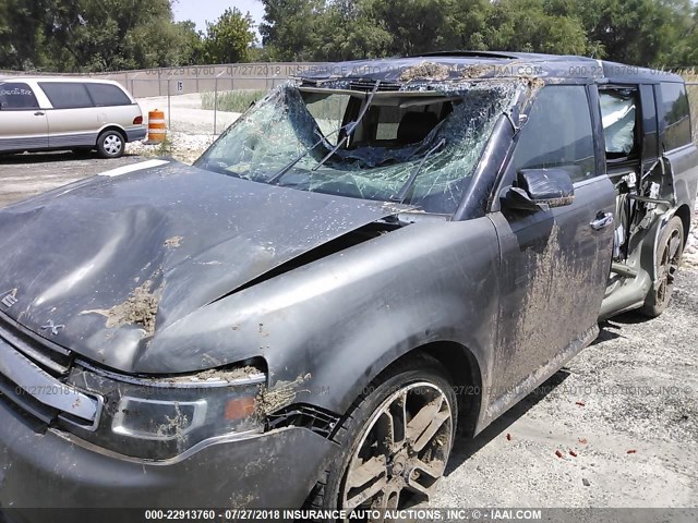 2FMHK6DT5DBD35145 - 2013 FORD FLEX LIMITED GRAY photo 6