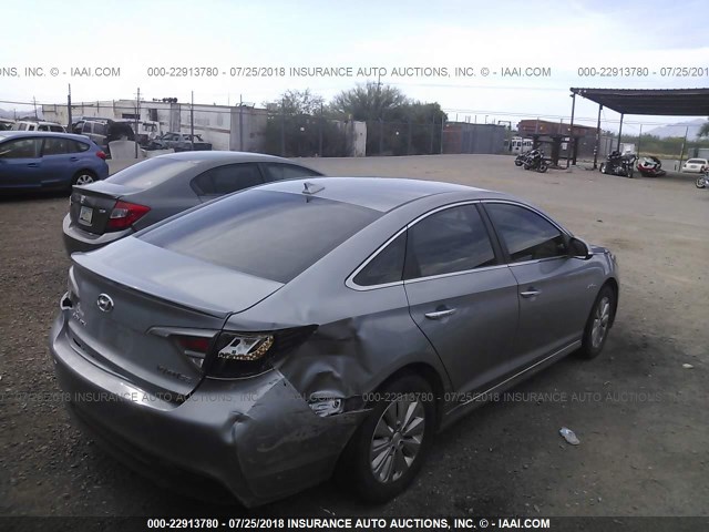 KMHE24L15GA011829 - 2016 HYUNDAI SONATA HYBRID/SE SILVER photo 4