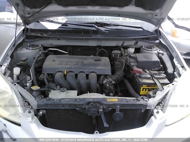 2T1KR32E74C244586 - 2004 TOYOTA COROLLA MATRIX XR SILVER photo 10