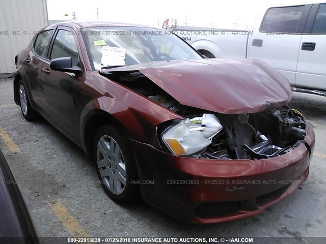 1C3CDZAB8CN243749 - 2012 DODGE AVENGER SE ORANGE photo 1