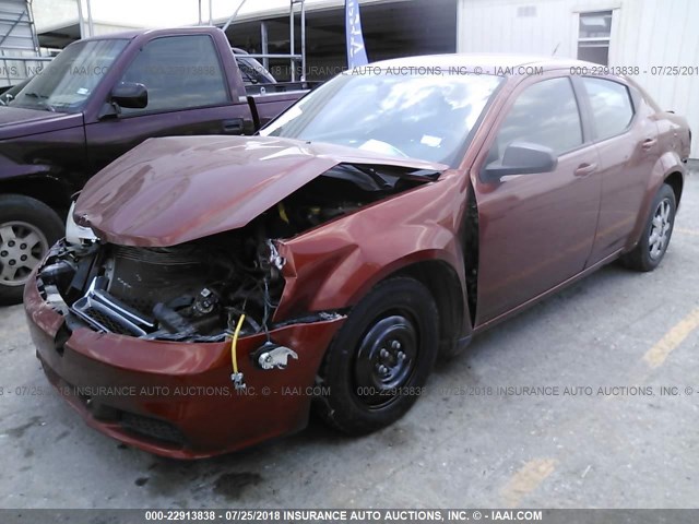 1C3CDZAB8CN243749 - 2012 DODGE AVENGER SE ORANGE photo 2