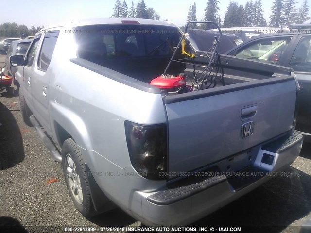 2HJYK16417H530430 - 2007 HONDA RIDGELINE RTS SILVER photo 3