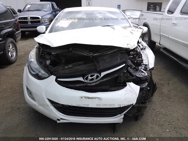 5NPDH4AE0CH144229 - 2012 HYUNDAI ELANTRA GLS/LIMITED WHITE photo 6