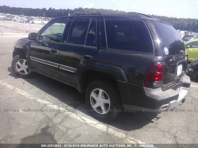 1GNDT13S622448866 - 2002 CHEVROLET TRAILBLAZER  BLACK photo 3