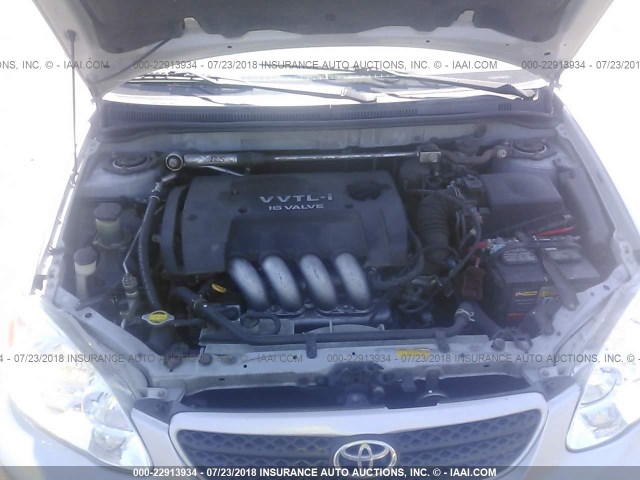 2T1BY30E85C391541 - 2005 TOYOTA COROLLA XRS SILVER photo 10