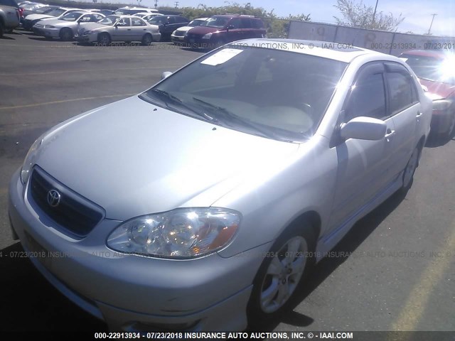 2T1BY30E85C391541 - 2005 TOYOTA COROLLA XRS SILVER photo 2