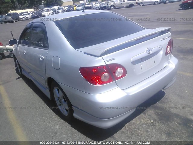 2T1BY30E85C391541 - 2005 TOYOTA COROLLA XRS SILVER photo 3