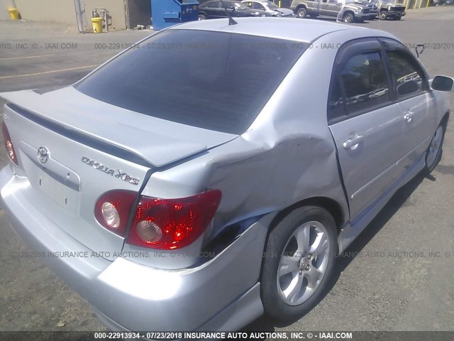 2T1BY30E85C391541 - 2005 TOYOTA COROLLA XRS SILVER photo 4