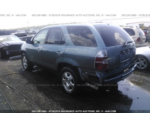 2HNYD18276H532556 - 2006 ACURA MDX BLUE photo 3