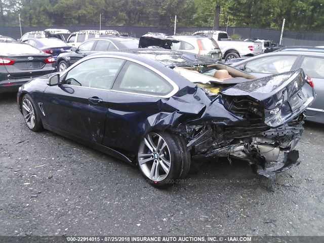 WBA3N9C54FK246697 - 2015 BMW 428 XI BLUE photo 3