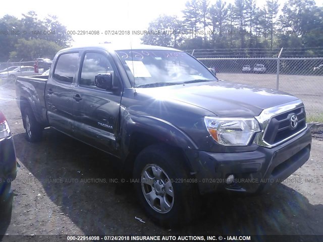 3TMMU4FN1EM063824 - 2014 TOYOTA TACOMA DOUBLE CAB LONG BED GRAY photo 1