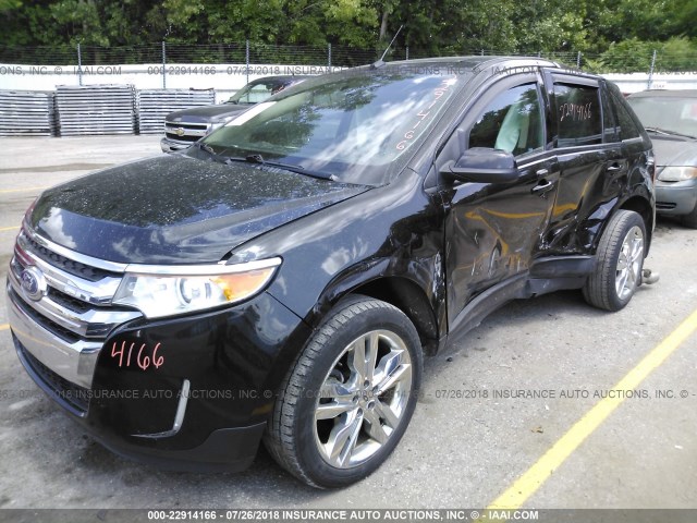 2FMDK4JC6DBC48930 - 2013 FORD EDGE SEL BLACK photo 2