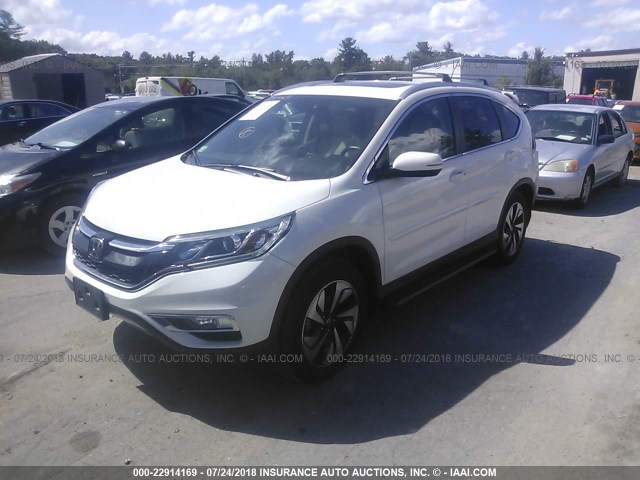 5J6RM4H95FL080158 - 2015 HONDA CR-V TOURING WHITE photo 2