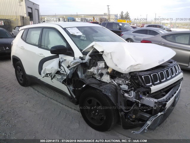 3C4NJCAB2JT255029 - 2018 JEEP COMPASS SPORT WHITE photo 1