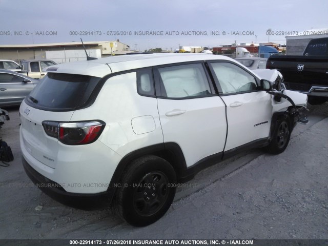 3C4NJCAB2JT255029 - 2018 JEEP COMPASS SPORT WHITE photo 4