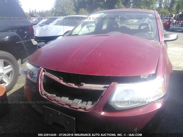 1G8AJ55F57Z166719 - 2007 SATURN ION LEVEL 2 RED photo 6