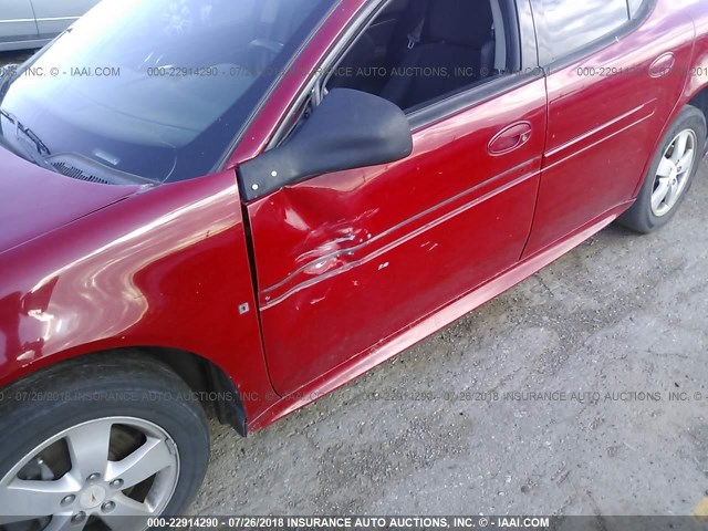 2G2WP552371201309 - 2007 PONTIAC GRAND PRIX RED photo 6