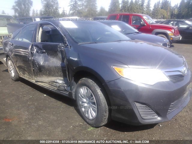 4T1BD1FK9EU113727 - 2014 TOYOTA CAMRY HYBRID/LE/XLE 灰色 照片 1