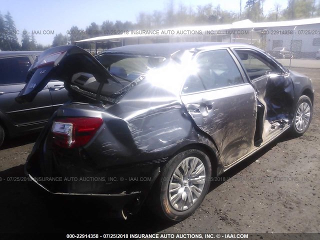 4T1BD1FK9EU113727 - 2014 TOYOTA CAMRY HYBRID/LE/XLE 灰色 照片 4