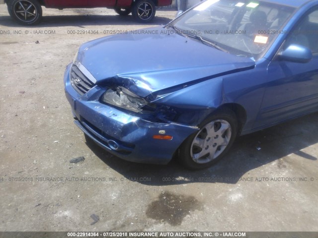 KMHDN46D06U266085 - 2006 HYUNDAI ELANTRA GLS/GT/LIMITED BLUE photo 6