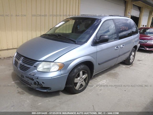 1D4GP45R46B629138 - 2006 DODGE CARAVAN SXT Light Blue photo 2