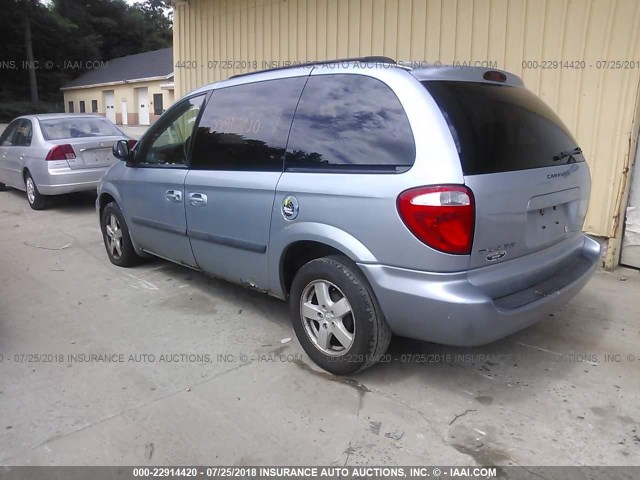 1D4GP45R46B629138 - 2006 DODGE CARAVAN SXT Light Blue photo 3