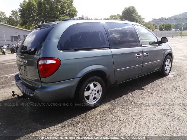 2D4GP44L25R222948 - 2005 DODGE GRAND CARAVAN SXT GREEN photo 4