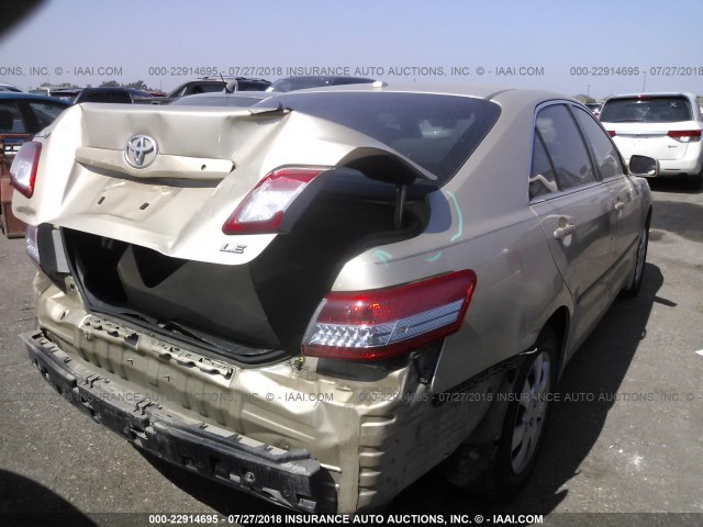 4T4BF3EK3AR039888 - 2010 TOYOTA CAMRY SE/LE/XLE ოქროსფერი ფოტო 4