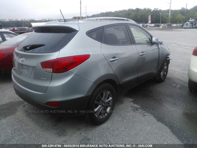 KM8JUCAG4FU993215 - 2015 HYUNDAI TUCSON LIMITED/SE SILVER photo 4