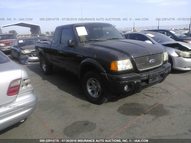 1FTYR14U22PA76471 - 2002 FORD RANGER SUPER CAB BLACK photo 1