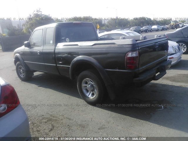 1FTYR14U22PA76471 - 2002 FORD RANGER SUPER CAB BLACK photo 3