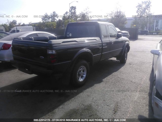 1FTYR14U22PA76471 - 2002 FORD RANGER SUPER CAB BLACK photo 4