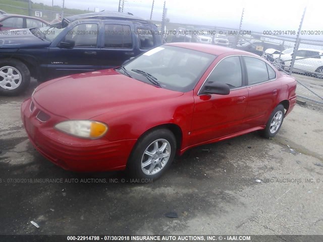 1G2NF52T8YC518686 - 2000 PONTIAC GRAND AM SE1 RED photo 2