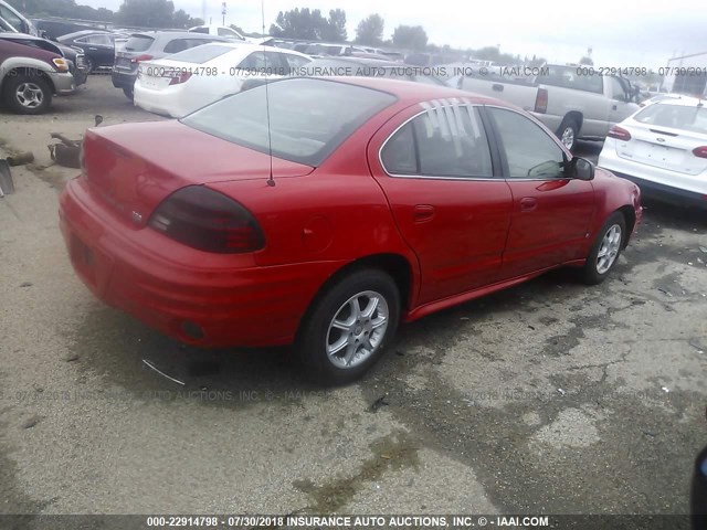 1G2NF52T8YC518686 - 2000 PONTIAC GRAND AM SE1 RED photo 4