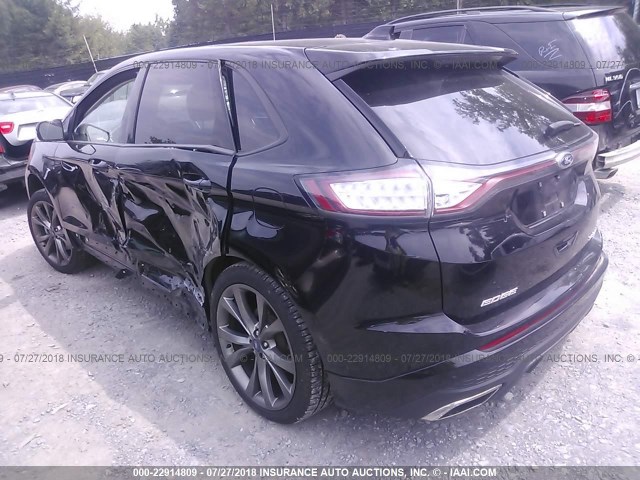 2FMPK4APXGBC62074 - 2016 FORD EDGE SPORT BLACK photo 3