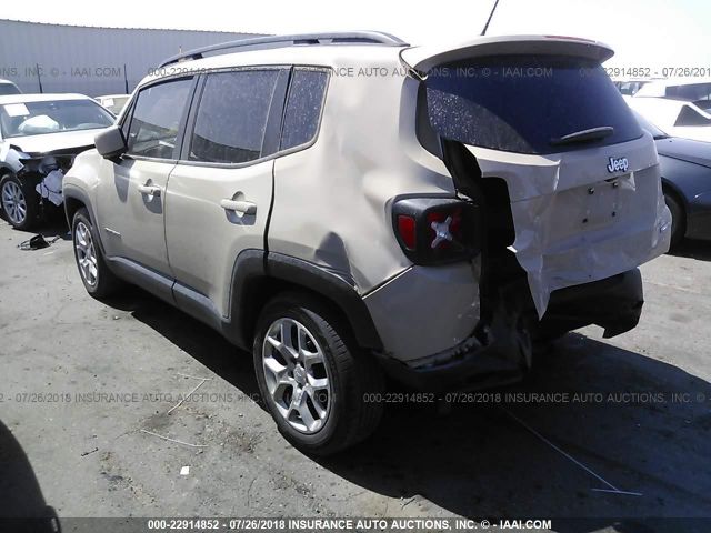 ZACCJABT3FPB91004 - 2015 JEEP RENEGADE LATITUDE Champagne photo 3