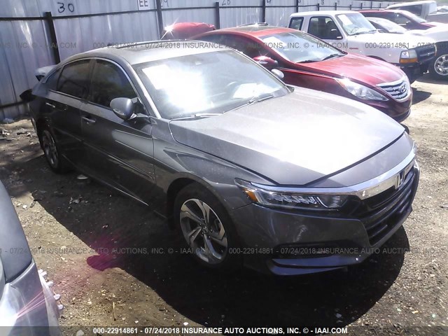 1HGCV1F5XJA020034 - 2018 HONDA ACCORD EXL GRAY photo 1