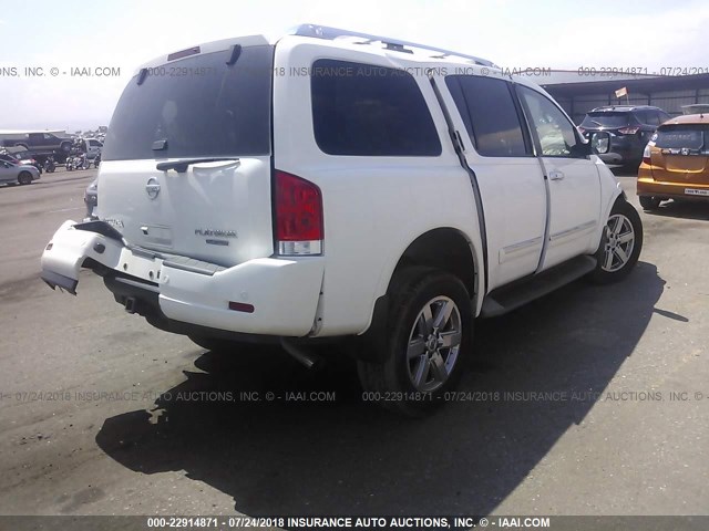 5N1BA0NE4BN618210 - 2011 NISSAN ARMADA PLATINUM WHITE photo 4