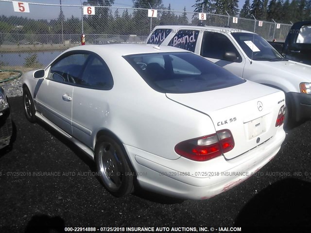 WDBLJ74G12T102014 - 2002 MERCEDES-BENZ CLK 55 AMG WHITE photo 3