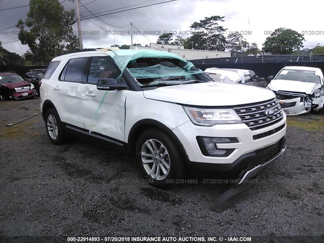 1FM5K7D80HGB07525 - 2017 FORD EXPLORER XLT WHITE photo 1