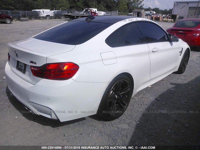 WBS3R9C52GK337971 - 2016 BMW M4 WHITE photo 4