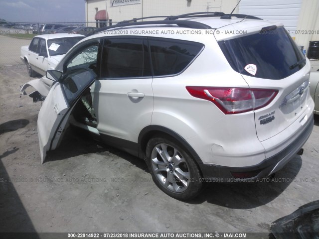 1FMCU0HX8DUC67500 - 2013 FORD ESCAPE SEL WHITE photo 3