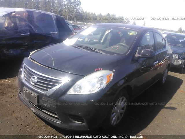 3N1CN7AP3CL813281 - 2012 NISSAN VERSA S/SV/SL BLACK photo 2