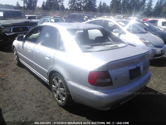 WAURD68D22A000873 - 2002 AUDI S4 2.7 QUATTRO SILVER photo 3