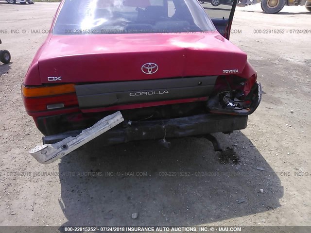 1NXAE09B1SZ271117 - 1995 TOYOTA COROLLA LE/DX RED photo 6