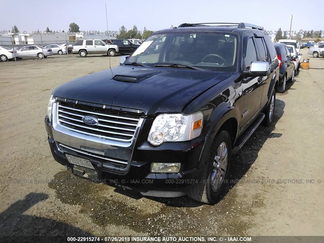 1FMEU65807UA33638 - 2007 FORD EXPLORER LIMITED BLACK photo 2