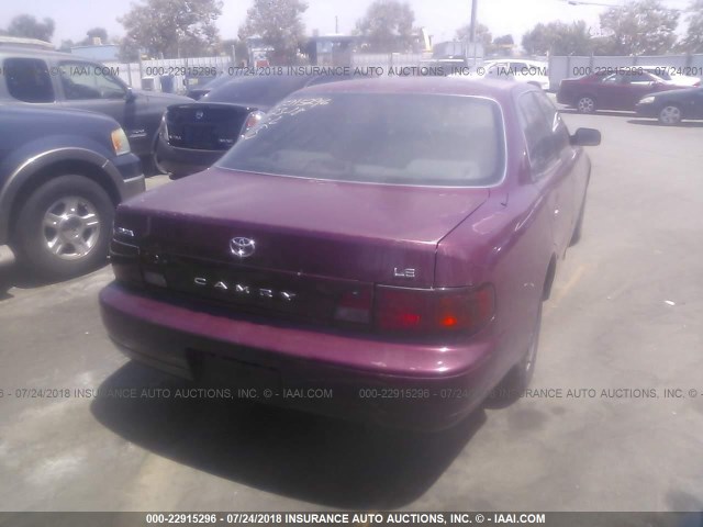 JT2BG12K8T0360901 - 1996 TOYOTA CAMRY DX/LE/XLE ბურგუნდია ფოტო 4
