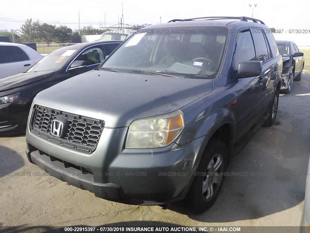 5FNYF28187B003086 - 2007 HONDA PILOT LX GRAY photo 2