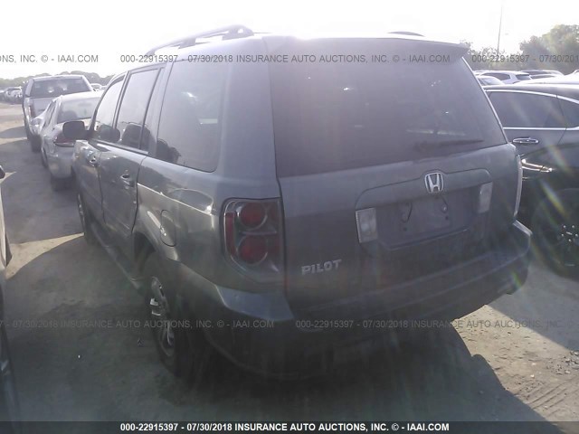 5FNYF28187B003086 - 2007 HONDA PILOT LX GRAY photo 3